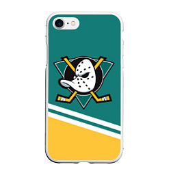 Чехол iPhone 7/8 матовый Анахайм Дакс, NHL, цвет: 3D-белый