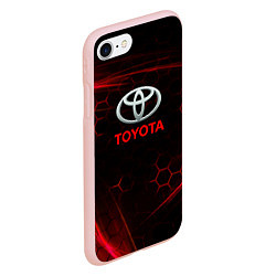 Чехол iPhone 7/8 матовый Toyota Неоновые соты, цвет: 3D-светло-розовый — фото 2