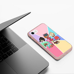 Чехол iPhone 7/8 матовый TOCA BOCA WORLD HEROES ТОКА БОКА, цвет: 3D-светло-розовый — фото 2