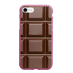 Чехол iPhone 7/8 матовый Шоколадная плитка, цвет: 3D-малиновый