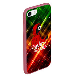 Чехол iPhone 7/8 матовый Игра в кальмара red green, цвет: 3D-малиновый — фото 2