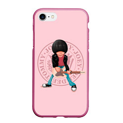 Чехол iPhone 7/8 матовый Joey Ramone, цвет: 3D-малиновый