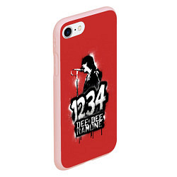 Чехол iPhone 7/8 матовый Dee Dee Ramone, цвет: 3D-светло-розовый — фото 2