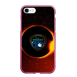 Чехол iPhone 7/8 матовый SPACE X сингулярность, цвет: 3D-малиновый