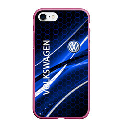 Чехол iPhone 7/8 матовый VOLKSWAGEN LOGO SPORT, цвет: 3D-малиновый