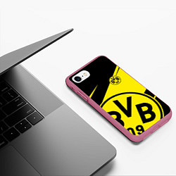 Чехол iPhone 7/8 матовый BORUSSIA BVB 09 LOGO, цвет: 3D-малиновый — фото 2