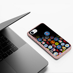 Чехол iPhone 7/8 матовый PSG LOGOBOMBING, цвет: 3D-светло-розовый — фото 2