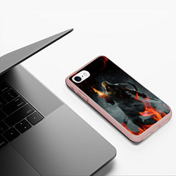Чехол iPhone 7/8 матовый TES SKYRIM DOVAHKIN FLAME ДРАКОНОРОЖДЕННЫЙ, цвет: 3D-светло-розовый — фото 2