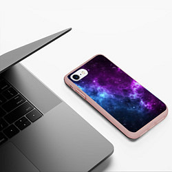 Чехол iPhone 7/8 матовый NEON GALAXY НЕОНОВЫЙ КОСМОС, цвет: 3D-светло-розовый — фото 2