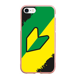 Чехол iPhone 7/8 матовый JDM GREEN YELLOW LOGO, цвет: 3D-светло-розовый