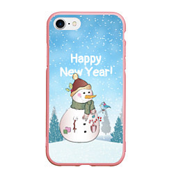 Чехол iPhone 7/8 матовый Снеговик во дворе, цвет: 3D-баблгам