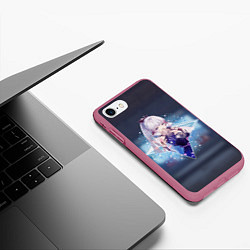 Чехол iPhone 7/8 матовый Камисато Аяка в примогеме, цвет: 3D-малиновый — фото 2