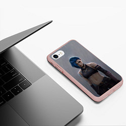 Чехол iPhone 7/8 матовый Джинкс под дождём, цвет: 3D-светло-розовый — фото 2