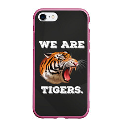 Чехол iPhone 7/8 матовый Тигр We are tigers, цвет: 3D-малиновый