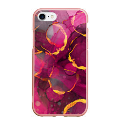 Чехол iPhone 7/8 матовый Малиновое вино, цвет: 3D-светло-розовый