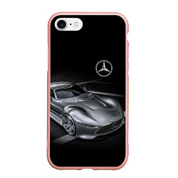 Чехол iPhone 7/8 матовый Mercedes-Benz motorsport black, цвет: 3D-светло-розовый