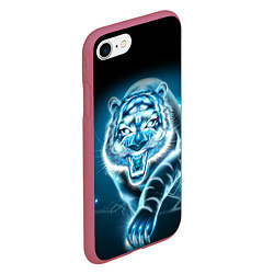 Чехол iPhone 7/8 матовый НЕНОНОВЫЙ ТИГР 2022 NEON TIGER NEW YEAR, цвет: 3D-малиновый — фото 2