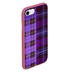 Чехол iPhone 7/8 матовый Purple Checkered, цвет: 3D-малиновый — фото 2