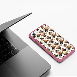 Чехол iPhone 7/8 матовый Немецкий Бульдог Боксёр, цвет: 3D-малиновый — фото 2