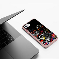 Чехол iPhone 7/8 матовый КОРОЛЬ И ШУТ ЛОГО РОК ГРУПП, цвет: 3D-светло-розовый — фото 2