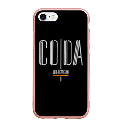 Чехол iPhone 7/8 матовый Coda - Led Zeppelin, цвет: 3D-светло-розовый