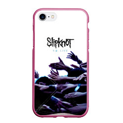 Чехол iPhone 7/8 матовый 9 0: Live - Slipknot, цвет: 3D-малиновый