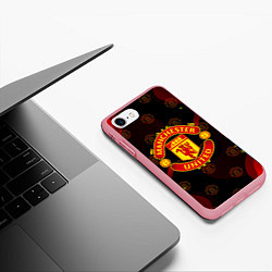 Чехол iPhone 7/8 матовый MANCHESTER UNITED FIRE STYLE SPORT ПЛАМЯ, цвет: 3D-баблгам — фото 2