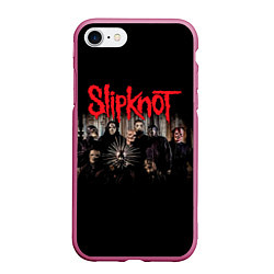 Чехол iPhone 7/8 матовый Slipknot 5: The Gray Chapter, цвет: 3D-малиновый