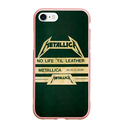 Чехол iPhone 7/8 матовый No Life til Leather - Metallica, цвет: 3D-светло-розовый