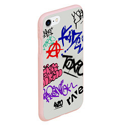 Чехол iPhone 7/8 матовый Уличные надписи, цвет: 3D-светло-розовый — фото 2