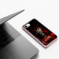 Чехол iPhone 7/8 матовый БУМАЖНЫЙ ДОМ ОРУЖИЕ- LA CASA DE PAPEL, цвет: 3D-светло-розовый — фото 2