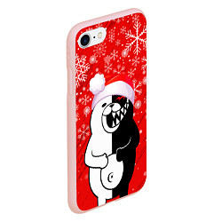 Чехол iPhone 7/8 матовый НОВОГОДНИЙ MONOKUMA, цвет: 3D-светло-розовый — фото 2