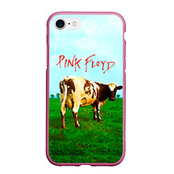 Чехол iPhone 7/8 матовый Atom Heart Mother - Pink Floyd, цвет: 3D-малиновый