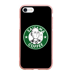 Чехол iPhone 7/8 матовый ONE-PUNCH MAN OK COFFEE, цвет: 3D-светло-розовый