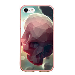 Чехол iPhone 7/8 матовый Геометрические Черепа, цвет: 3D-светло-розовый