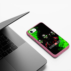 Чехол iPhone 7/8 матовый БУМАЖНЫЙ ДОМ НЕОН LA CASA DE PAPEL BELLA CIAO, цвет: 3D-малиновый — фото 2