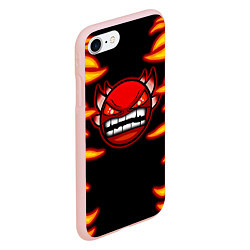 Чехол iPhone 7/8 матовый Geometry Dash: Smiley Demon, цвет: 3D-светло-розовый — фото 2