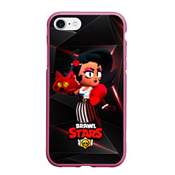 Чехол iPhone 7/8 матовый LOLA BRAWL STARS redblack, цвет: 3D-малиновый