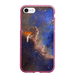 Чехол iPhone 7/8 матовый Cosmic animal, цвет: 3D-малиновый