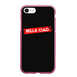 Чехол iPhone 7/8 матовый BELLA CIAO БУМАЖНЫЙ ДОМ, цвет: 3D-малиновый