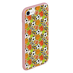 Чехол iPhone 7/8 матовый Спортивные Мячи, цвет: 3D-баблгам — фото 2