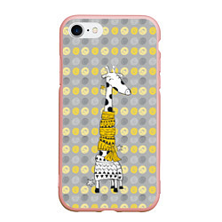 Чехол iPhone 7/8 матовый Милая жирафа в шарфе