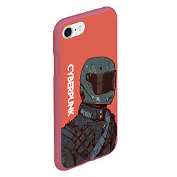 Чехол iPhone 7/8 матовый Cyberpunk Спина, цвет: 3D-малиновый — фото 2