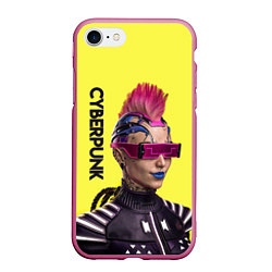 Чехол iPhone 7/8 матовый Cyberpunk Панк, цвет: 3D-малиновый