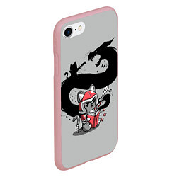 Чехол iPhone 7/8 матовый Кот рыцарь, цвет: 3D-баблгам — фото 2