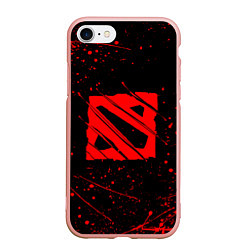 Чехол iPhone 7/8 матовый DOTA 2 БРЫЗГИ КРАСОК, КРОВЬ, цвет: 3D-светло-розовый