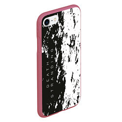 Чехол iPhone 7/8 матовый Death Stranding Black & White, цвет: 3D-малиновый — фото 2