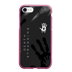 Чехол iPhone 7/8 матовый Death Stranding отпечаток руки, цвет: 3D-малиновый