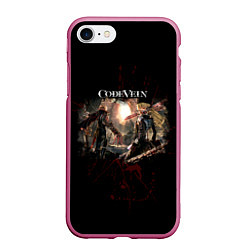 Чехол iPhone 7/8 матовый Code Vein - Вампиры, цвет: 3D-малиновый