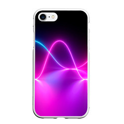 Чехол iPhone 7/8 матовый Лучи света pink theme, цвет: 3D-белый